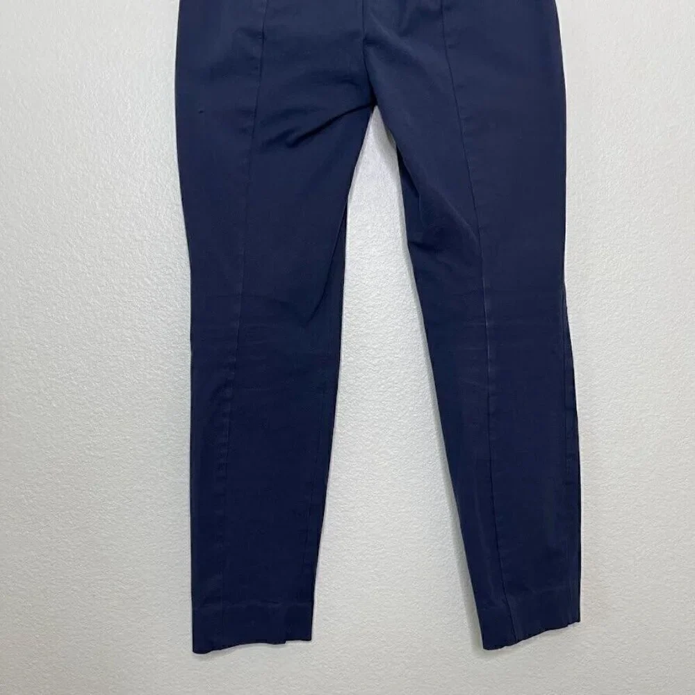 Everlane Blue Stretch Ankle Crop Side Zip Work Career Trouser Pull On Pants